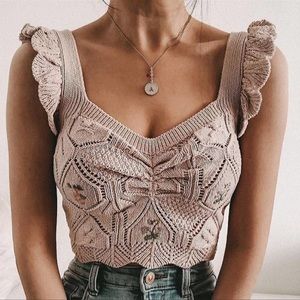Zara Knit Embroidered Tank Top